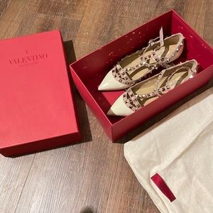 Valentino ballerina flats color ivory and pink AUTHENTIC